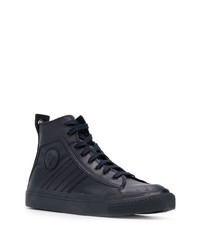 dunkelblaue hohe Sneakers aus Leder von Diesel