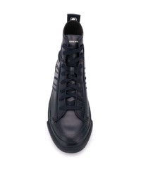 dunkelblaue hohe Sneakers aus Leder von Diesel