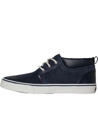 dunkelblaue hohe Sneakers aus Leder von Tommy Hilfiger