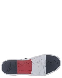 dunkelblaue hohe Sneakers aus Leder von Tommy Hilfiger