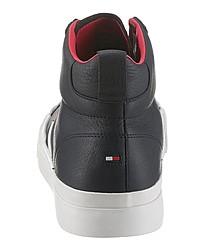 dunkelblaue hohe Sneakers aus Leder von Tommy Hilfiger