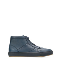 dunkelblaue hohe Sneakers aus Leder von Tommy Hilfiger