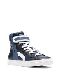 dunkelblaue hohe Sneakers aus Leder von Pierre Hardy