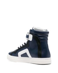 dunkelblaue hohe Sneakers aus Leder von Pierre Hardy