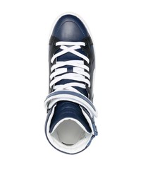 dunkelblaue hohe Sneakers aus Leder von Pierre Hardy