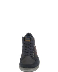 dunkelblaue hohe Sneakers aus Leder von Wrangler