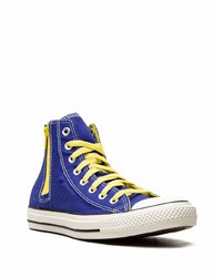 dunkelblaue hohe Sneakers aus Segeltuch von Converse