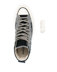 dunkelblaue hohe Sneakers aus Segeltuch von Converse