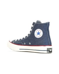 dunkelblaue hohe Sneakers aus Segeltuch von Converse