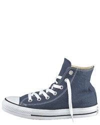 dunkelblaue hohe Sneakers aus Segeltuch von Converse