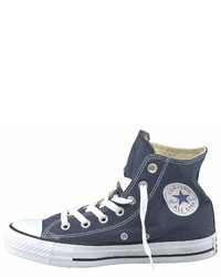 dunkelblaue hohe Sneakers aus Segeltuch von Converse