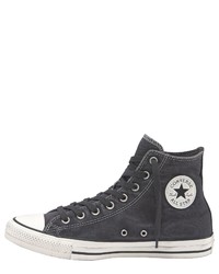 dunkelblaue hohe Sneakers aus Segeltuch von Converse