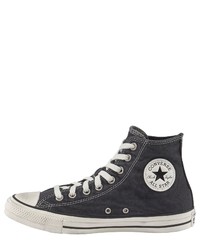 dunkelblaue hohe Sneakers aus Segeltuch von Converse