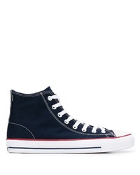 dunkelblaue hohe Sneakers aus Segeltuch von Converse