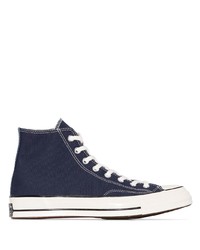 dunkelblaue hohe Sneakers aus Segeltuch von Converse