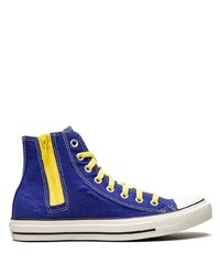 dunkelblaue hohe Sneakers aus Segeltuch von Converse