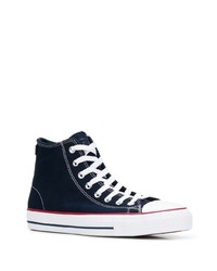 dunkelblaue hohe Sneakers aus Segeltuch von Converse