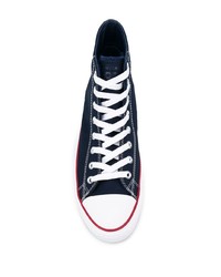 dunkelblaue hohe Sneakers aus Segeltuch von Converse