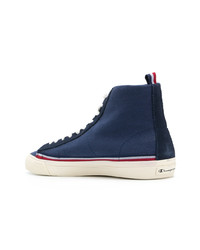 dunkelblaue hohe Sneakers aus Segeltuch von Champion