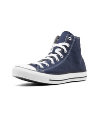 dunkelblaue hohe Sneakers aus Segeltuch von Converse