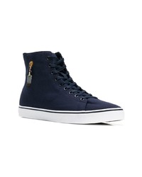 dunkelblaue hohe Sneakers aus Segeltuch von Polo Ralph Lauren