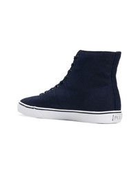 dunkelblaue hohe Sneakers aus Segeltuch von Polo Ralph Lauren