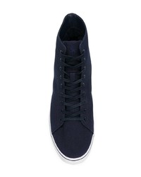 dunkelblaue hohe Sneakers aus Segeltuch von Polo Ralph Lauren