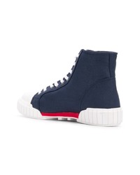 dunkelblaue hohe Sneakers aus Segeltuch von Calvin Klein Jeans