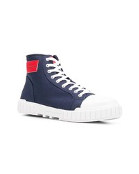 dunkelblaue hohe Sneakers aus Segeltuch von Calvin Klein Jeans