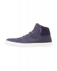 dunkelblaue hohe Sneakers aus Segeltuch von Jack & Jones
