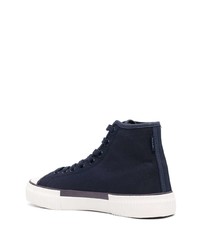 dunkelblaue hohe Sneakers aus Segeltuch von PS Paul Smith