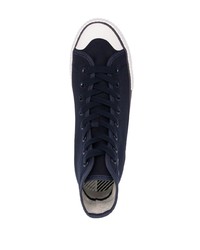 dunkelblaue hohe Sneakers aus Segeltuch von PS Paul Smith