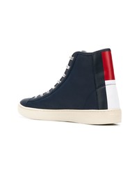 dunkelblaue hohe Sneakers aus Segeltuch von Tommy Jeans