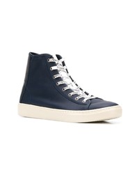 dunkelblaue hohe Sneakers aus Segeltuch von Tommy Jeans