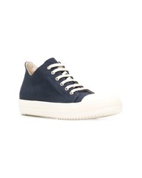 dunkelblaue hohe Sneakers aus Segeltuch von Rick Owens DRKSHDW