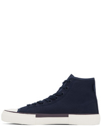 dunkelblaue hohe Sneakers aus Segeltuch von Ps By Paul Smith