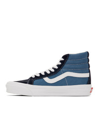 dunkelblaue hohe Sneakers aus Segeltuch von Vans