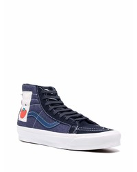 dunkelblaue hohe Sneakers aus Segeltuch von Vans