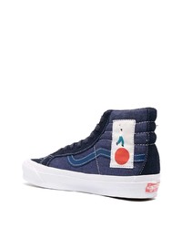 dunkelblaue hohe Sneakers aus Segeltuch von Vans