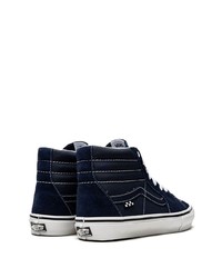 dunkelblaue hohe Sneakers aus Segeltuch von Vans