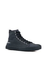 dunkelblaue hohe Sneakers aus Segeltuch von Maison Margiela