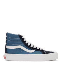 dunkelblaue hohe Sneakers aus Segeltuch von Vans