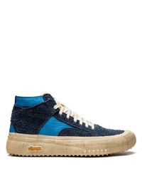 dunkelblaue hohe Sneakers aus Wildleder von Brand Black