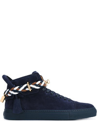 dunkelblaue hohe Sneakers aus Wildleder von Buscemi