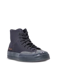 dunkelblaue hohe Sneakers aus Wildleder von Converse