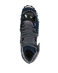 dunkelblaue hohe Sneakers aus Wildleder von Kolor
