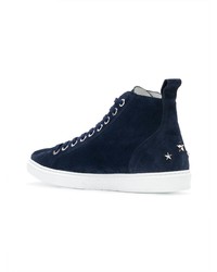 dunkelblaue hohe Sneakers aus Wildleder von Jimmy Choo