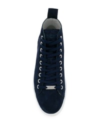 dunkelblaue hohe Sneakers aus Wildleder von Jimmy Choo