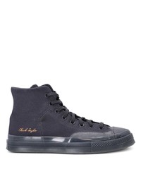 dunkelblaue hohe Sneakers aus Wildleder von Converse
