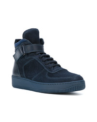 dunkelblaue hohe Sneakers aus Wildleder von Moncler